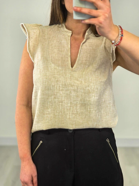 BLUSA LINO JASPEADO - comprar online