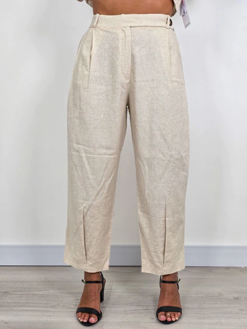 PANTALON LINO C/CINTURA CRUZADA - comprar online