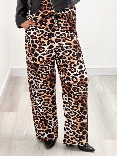 PANT PALAZZO SEDA ANIMAL PRINT - comprar online