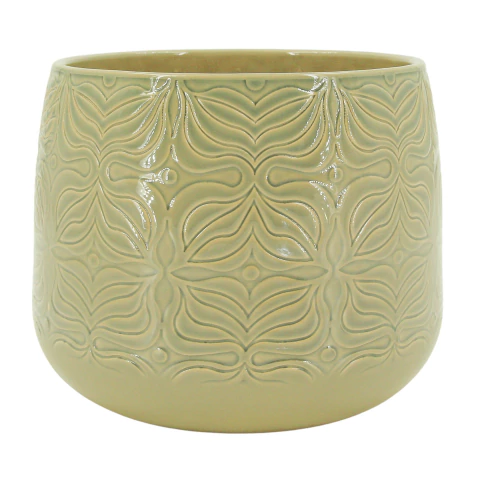 Vaso Cerâmico - Bretagne Flor Menta D19 A15
