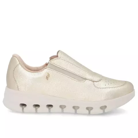 Tênis Usaflex Feminino Adulto Couro Dourado Ultra Conforto