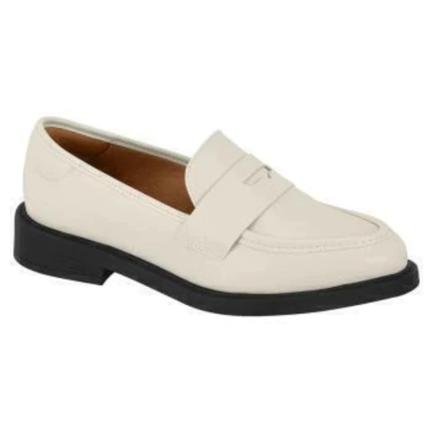 Mocassim Vizzano Feminino Adulto Pelica Off White Confortável - comprar online