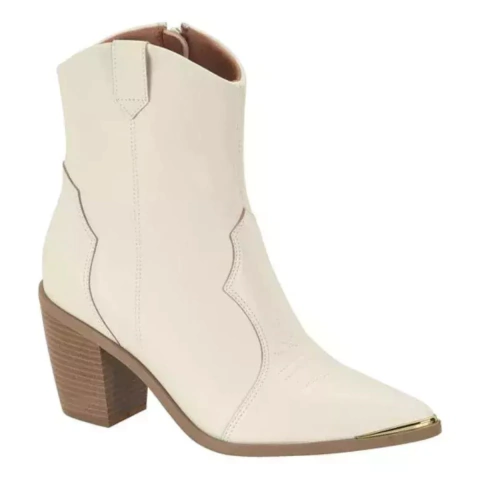 Bota Vizzano Western Feminino Adulto Off White Confortável - comprar online