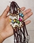 Kit 12 pulseira e tornozeleira búzio com caveira linha marrom