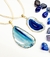 Colar de palha com ágata azul folheado - comprar online