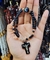 Pulseira de terço preto com fecho