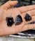 Pingente de pedra obsidiana negra