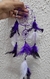 Filtro dos sonhos roxo com branco fino pequeno