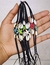 Kit 12 pulseira e tornozeleira búzio e estrela linha preta