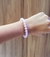 Pulseira de pedra quartzo rosa