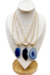 Colar de ágata azul com palha natural - comprar online