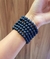 kit 6 pulseiras de bolinha preta fosca