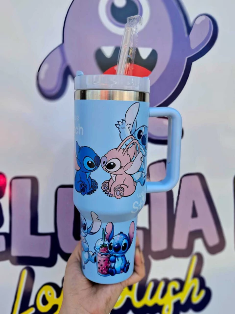 Garrafa Térmica Stitch Azul