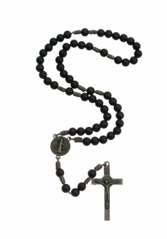 Terço São Bento Pérola - Preto 6mm