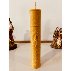 Vela 100% Cera de Abelha Maciça com tema de Nossa Senhora de Fátima - comprar online