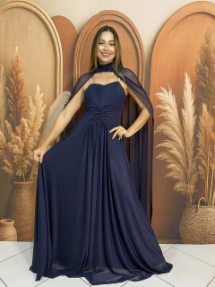 Vestido longo festas capa removível - Lamare Vestidos