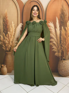 Vestido longo festas ombro a ombro Chiffon na internet
