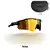 Óculos de sol esportivo Radar EV na cor Gold, com lente espelhada em tons de dourado e preto, acompanhado de uma case de proteção.