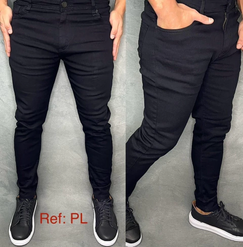 CALÇA JEANS PRETA BÁSICA JOGADOR
