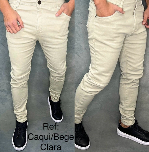 CALÇA JEANS BEGE JOGADOR