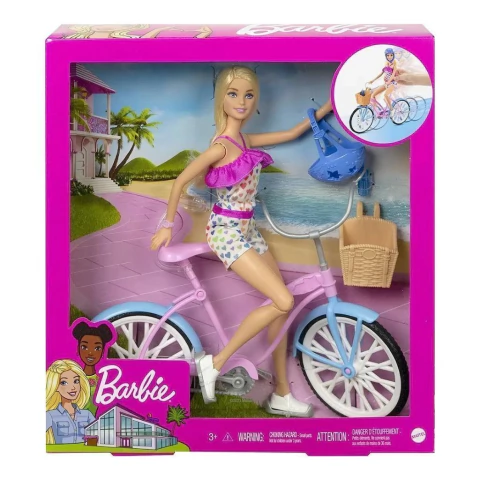 BARBIE MUÑECA ARTICULADA PASEO EN BICICLIETA