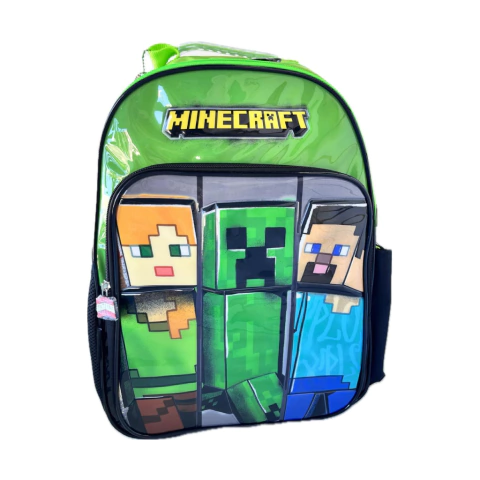 MOCHILA MINECRAFT 18" ESPALDA