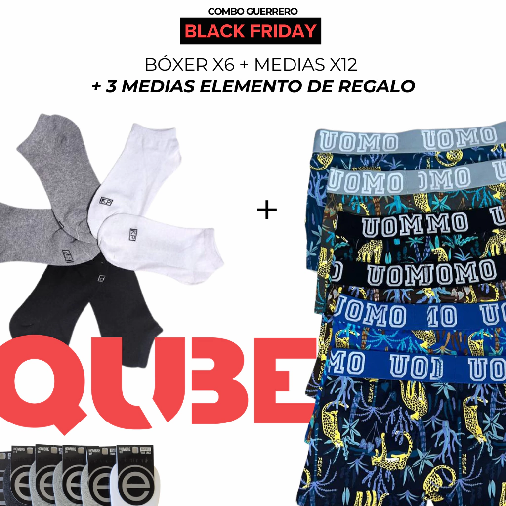 Combo 6 uomo + 12 medias + 3 medias elemento gratis
