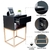 Mesa de Cabeceira Estilo Industrial 40cm Preto Gaveta e Nicho Base Ferro Dourada Lateral Cama - loja online