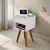 Imagem do Kit com 2 Mesas de Cabeceira Retrô 30cm Branco com 1 Gaveta Superior e 1 Nicho com Pés Castanhos FL DECOR