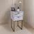 Imagem do Mesa de Cabeceira Off-White Eco 30cm com 2 Gavetas Estilo Industrial Base de Metal FL DECOR