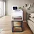 Mesa de Cabeceira Estilo Industrial 30cm Branco Gaveta e Nicho Base Ferro Preto Lateral Cama - comprar online