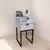 Mesa de Cabeceira Off-White Eco 30cm com 2 Gavetas Estilo Industrial Base de Metal FL DECOR
