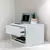 Mesa de Cabeceira Suspensa Branca 40cm com 1 Gaveta Superior e 1 Nicho FL DECOR