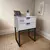 Mesa de Cabeceira Off-White Eco 40cm com 2 Gavetas Estilo Industrial Base de Metal FL DECOR - loja online