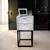 Mesa de Cabeceira Estilo Industrial 30cm Branco 2 Gavetas Base Ferro Preto Lateral Cama - comprar online