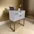 Mesa de Cabeceira Off-White Eco 50cm com 2 Gavetas Estilo Industrial Base de Metal FL DECOR - comprar online