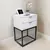 Kit 2 Mesas de Cabeceira Industrial 40cm Branco 2 Gavetas Base Pés Metal Preto Lateral Cama - Mesa de Cabeceira Fl Decor, Design Moderno e Funcionalidade