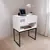 Mesa de Cabeceira Estilo Industrial 40cm Branco Gaveta Superior Eco Base Ferro Preto Lateral Cama - comprar online