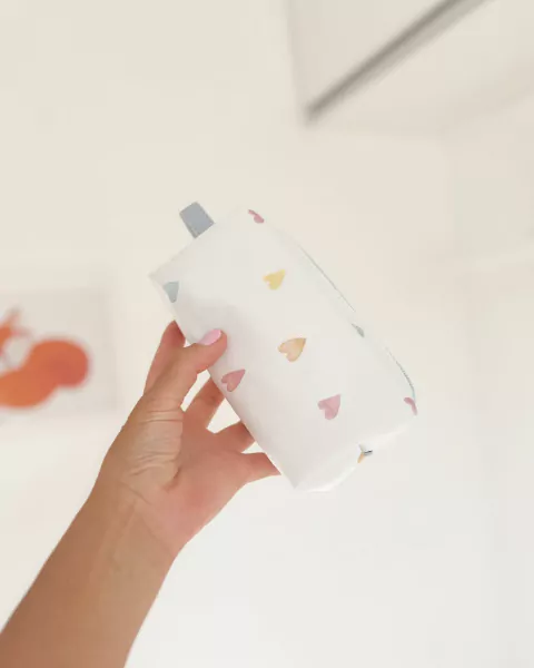 Nécessaire Corações Aquarelados - Azul