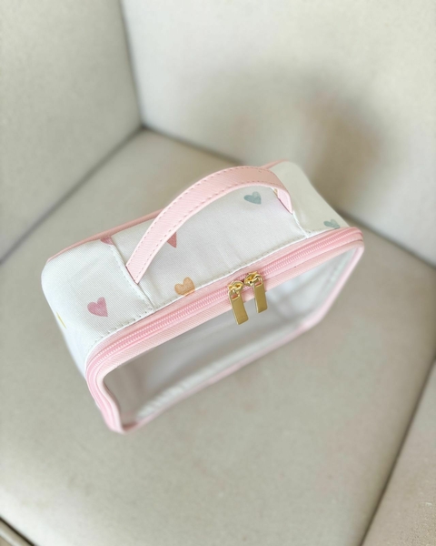Organizador Multiuso Corações Aquarelados - Rosa