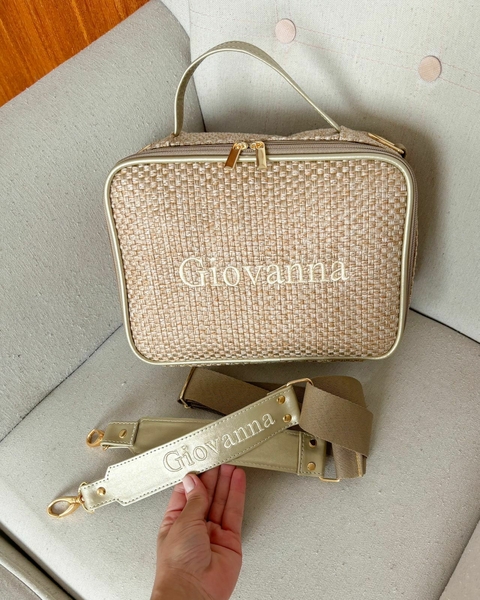 Bolsa de Passeio | Tressé Palha com Dourado