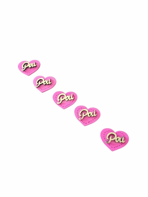 APLIQUE PAI ROSA PARA ENFEITAR LAÇOS 100 PCS