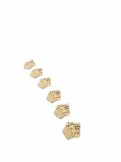 APLIQUE CUPCAKE DOURADO PARA ENFEITAR LAÇOS 100 PCS