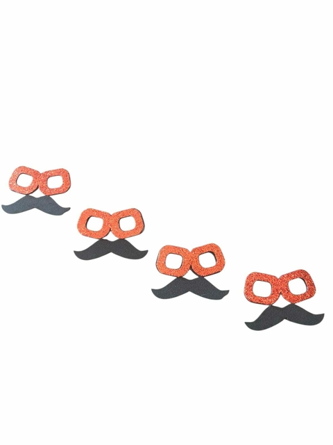 APLIQUE ÓCULOS VERMELHO COM BIGODE PARA ENFEITAR LAÇOS 100 PCS
