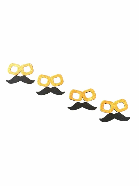 APLIQUE ÓCULOS LARANJA COM BIGODE PARA ENFEITAR LAÇOS 100 PCS