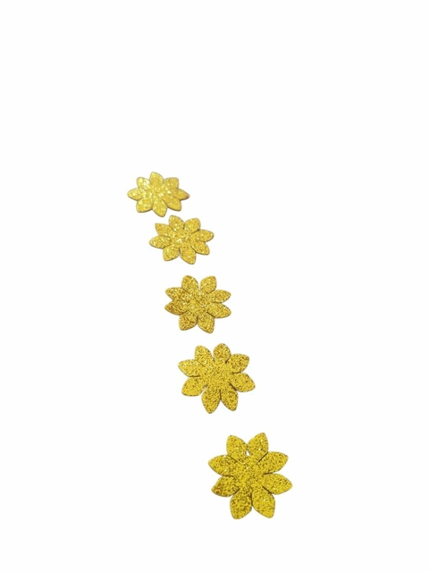 APLIQUE FLOR AMARELHA PARA ENFEITAR LAÇOS 100 PCS