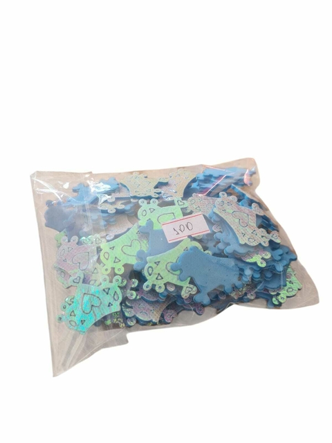 APLIQUE COROA AZUL PARA ENFEITAR LAÇOS 100 PCS