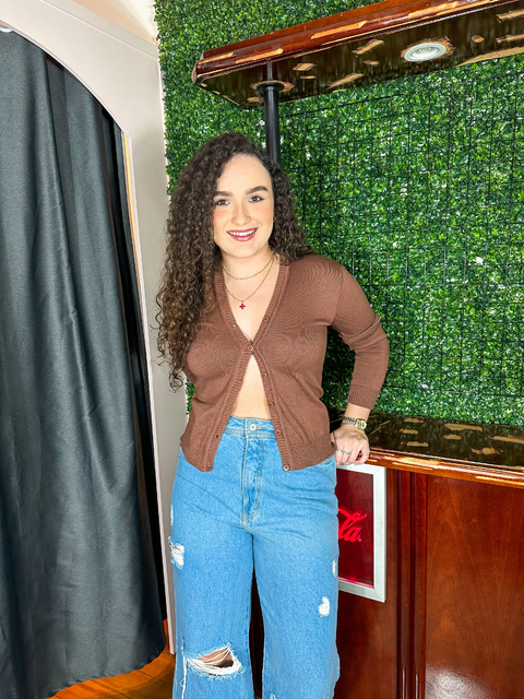 Blusa Tricô Sophie Marrom - comprar online