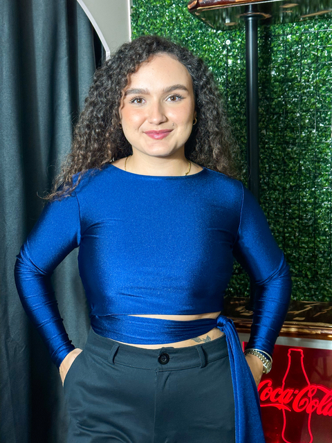 Cropped Mariana azul marinho - comprar online