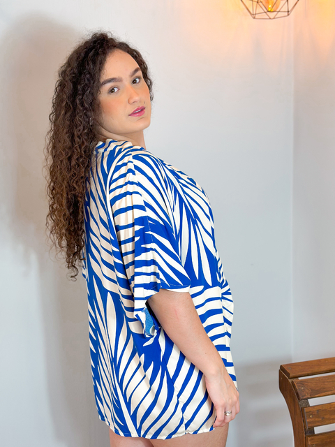 Kimono Floresta Azul